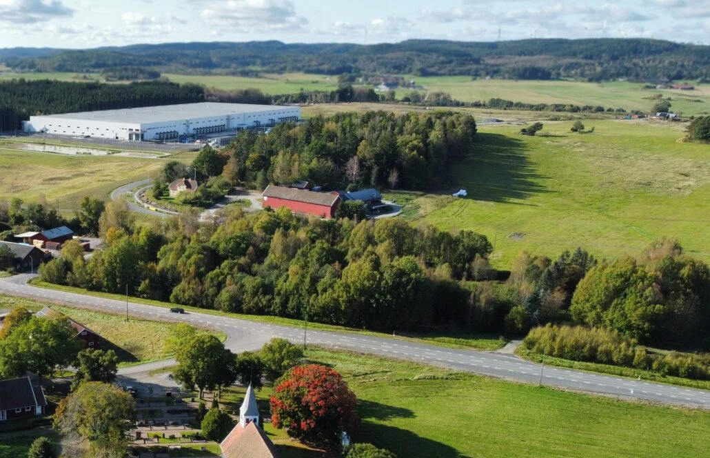 Vy över där Bälinge företagspark ska etableras.