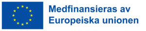 EUs flagga (blå med stjärnor i en cirkel) tillsammans med texten "Medfinansieras av Europeiska unionen.