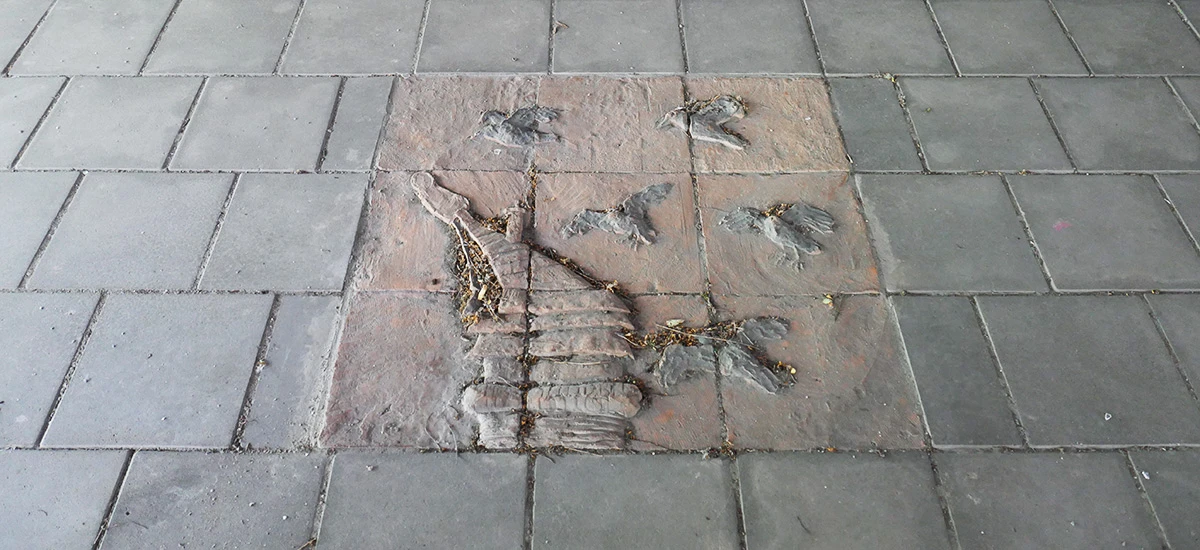 foto på konstverk, föreställande kajor