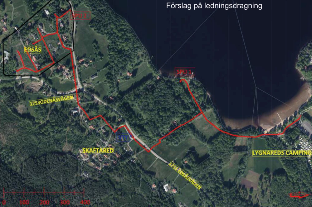 Översikt över ledningsdragning.