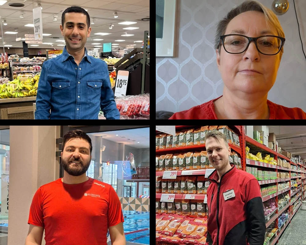Kollage på de fyra personerna som uttalar sig i texten.