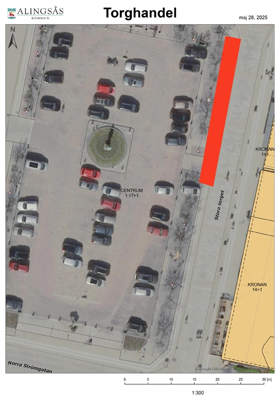 Karta Stora torgets östra sida