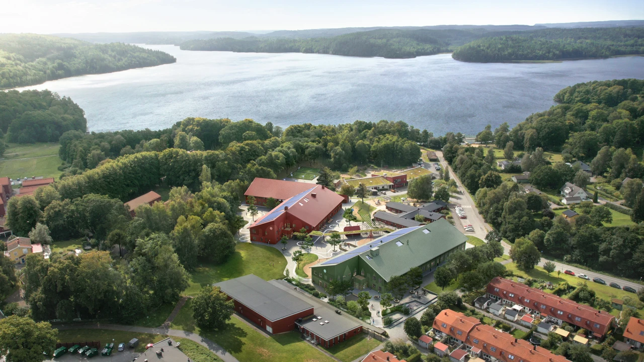 Flygvy Ingaredsskolan, visualiserat