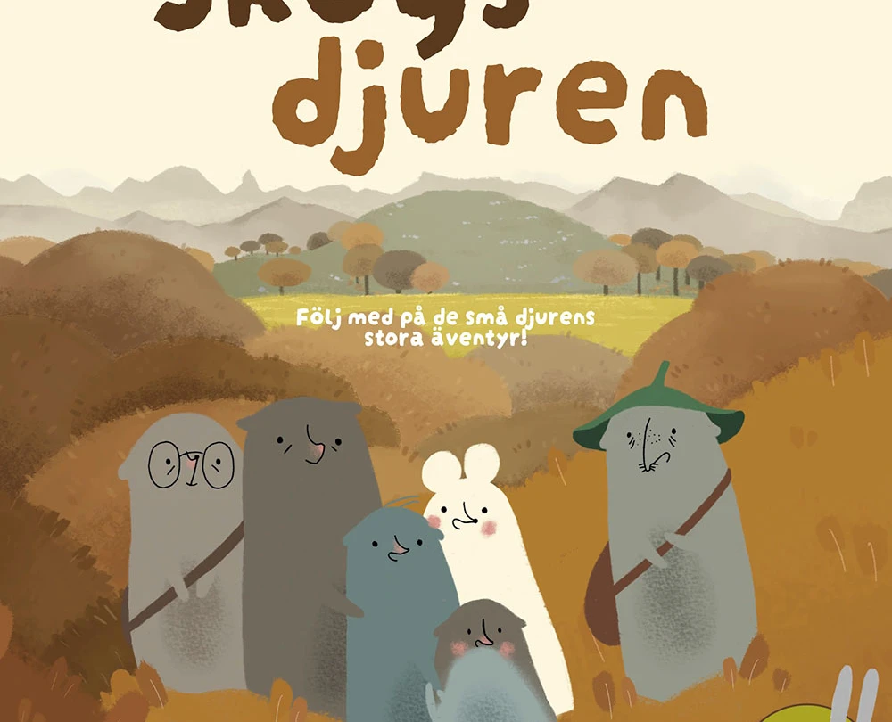 Filmomslag. Texten Skogsdjuren.