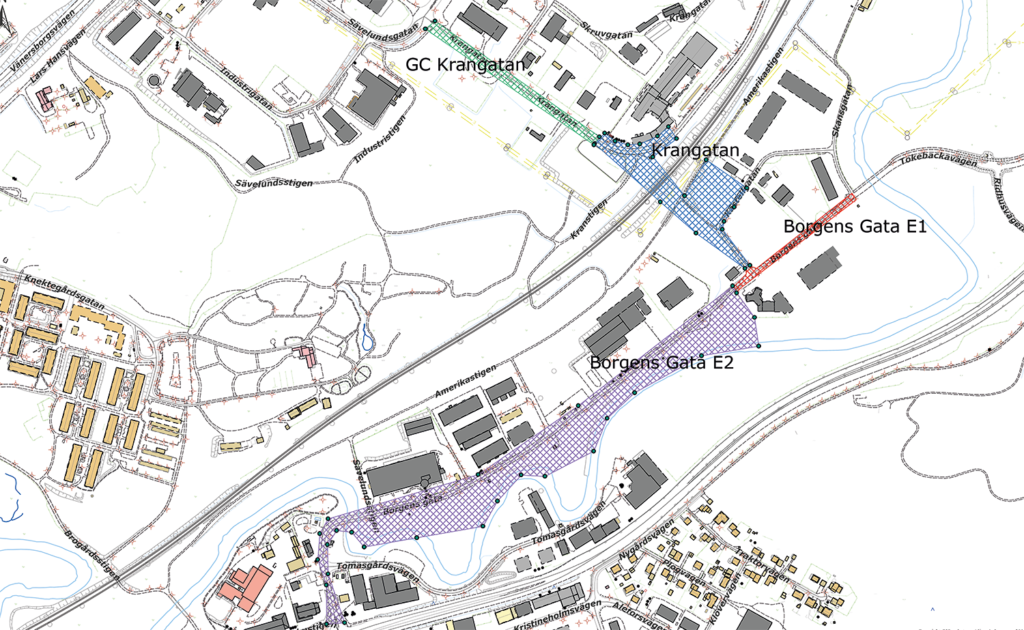 En karta med de olika etapperna markerade.