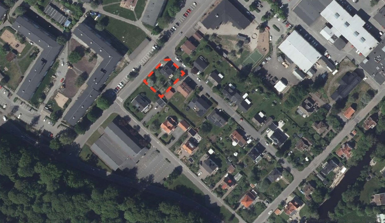 Flygfoto på ungefärligt planområde