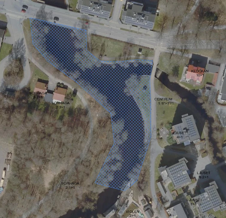 Karta över Säveån vid Nolhaga som visar var skrotrensning sker