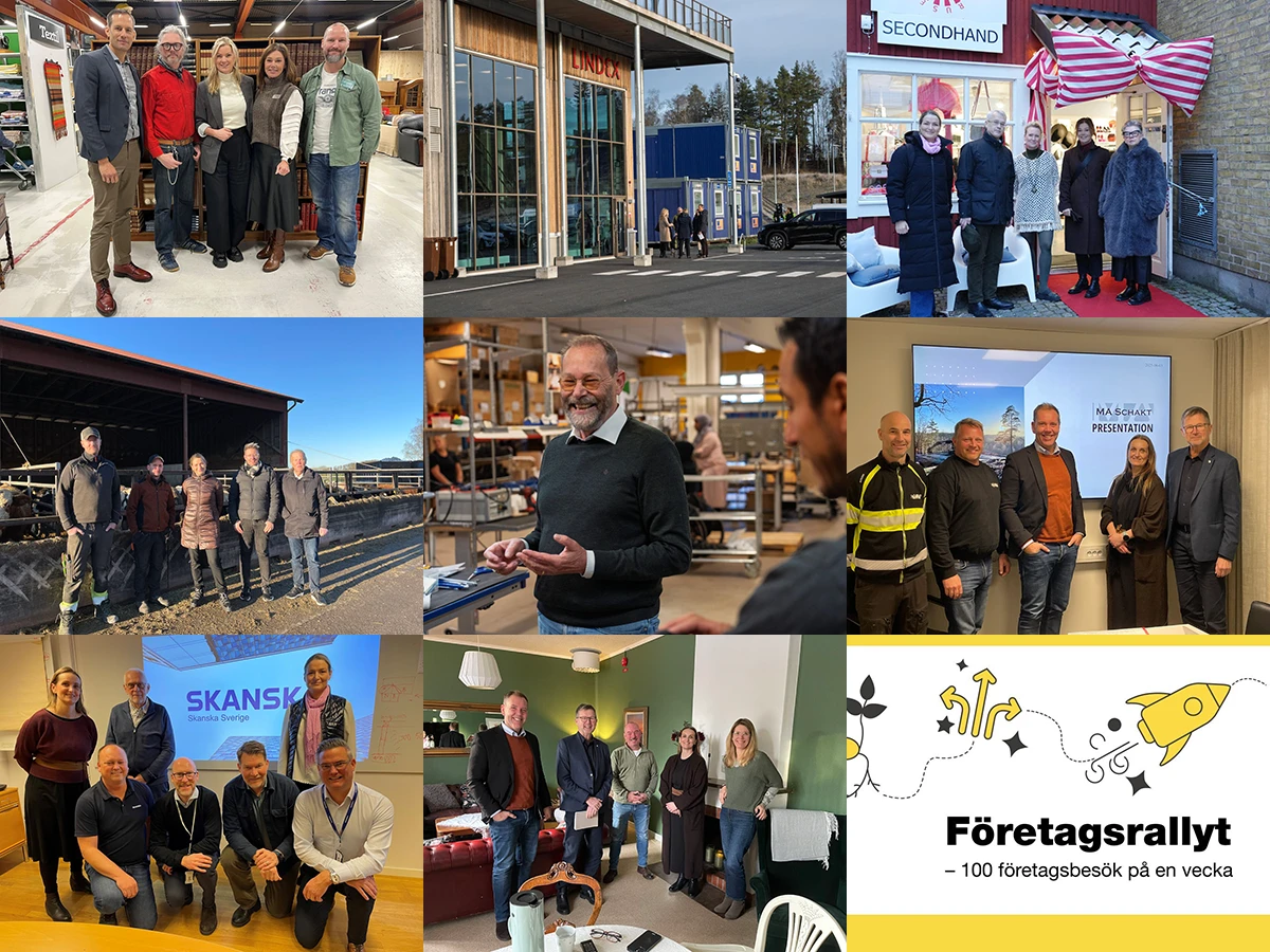 Kollage med bilder från några av alla företagsbesök.