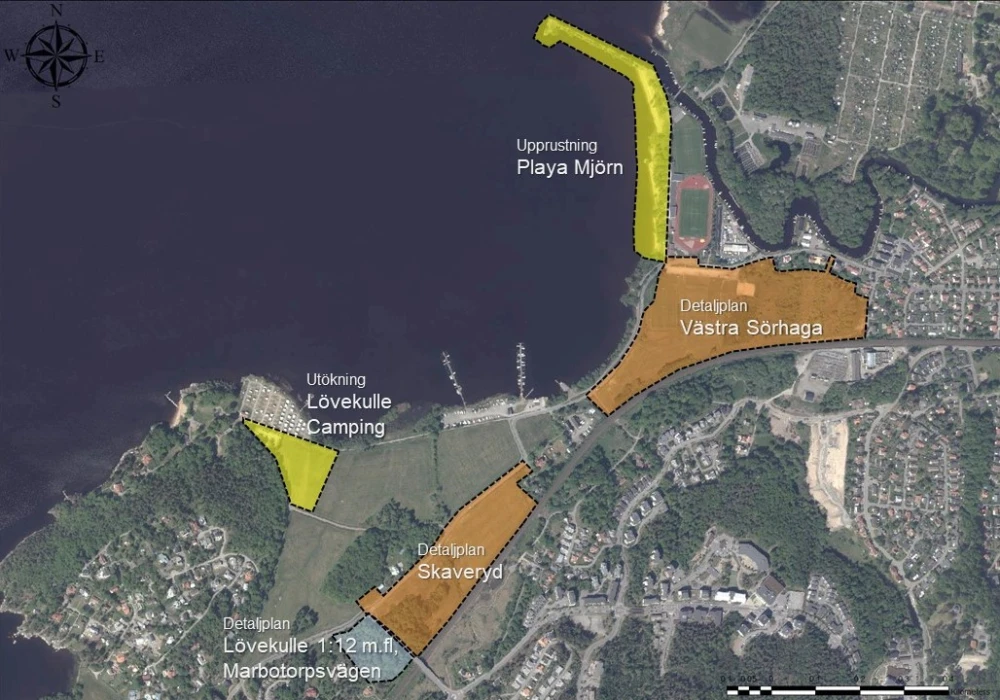 De olika delprojekten på en karta.