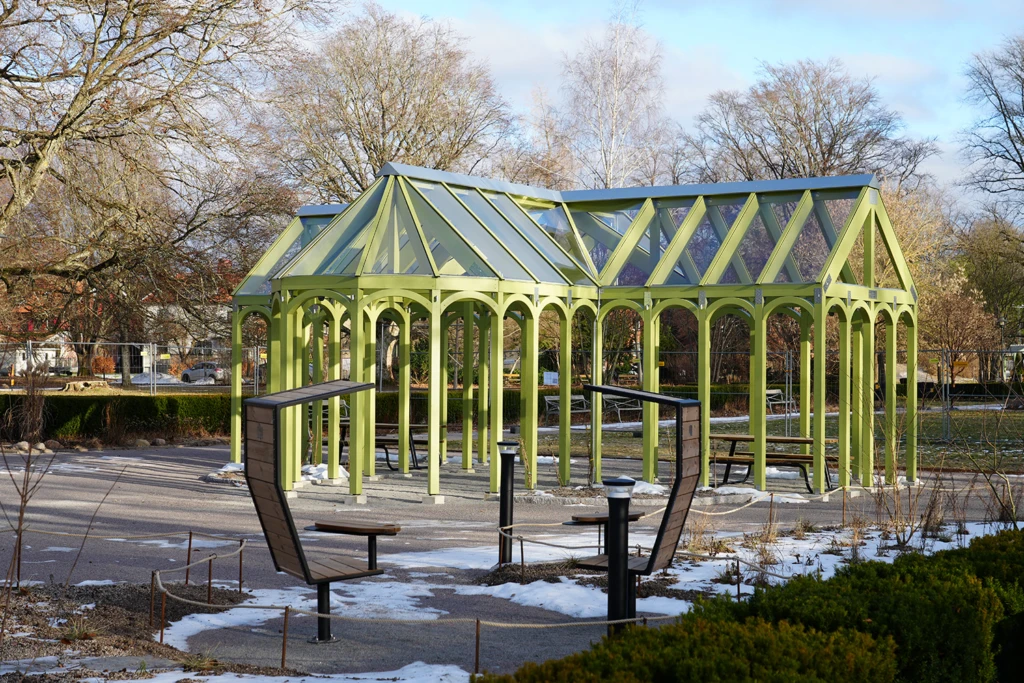 Det nya torkhuset blir en mötesplats i Plantaget.