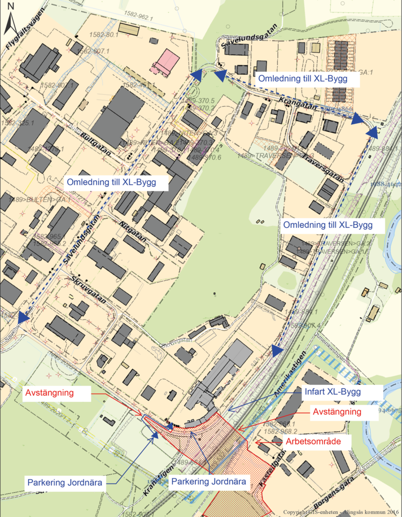 Översiktskarta över omledningen.