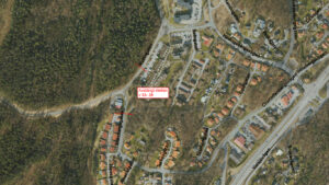 Karta med markering av det påverkade området